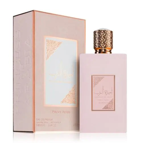 Ameerat Al Arab Rose, Asdaaf perfume, Lattafa fragrance, floral fruity perfume, luxury Arabian scent, sweet musky perfume, romantic rose fragrance, long-lasting EDP, white musk perfume, premium Arabic perfume.