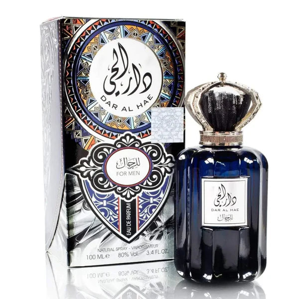 Dar Al Hae For Men, Ard Al Zaafaran perfume, men’s Arabic perfume, long-lasting fragrance, masculine oud perfume, premium men’s cologne, best Arabian scents for men.