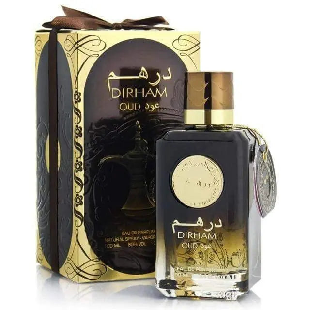 Dirham Oud perfume, Ard Al Zaafaran fragrance, Arabic oud perfume, unisex oriental scent, floral woody fragrance, luxury Arabian perfume, long-lasting EDP, musk and amber scent, oud and sandalwood perfume.