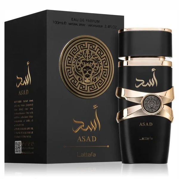 Asad Lattafa Perfume, best Arabic perfume for men, long-lasting men’s fragrance, woody vanilla cologne, strong spicy perfume, luxury oud scent.
