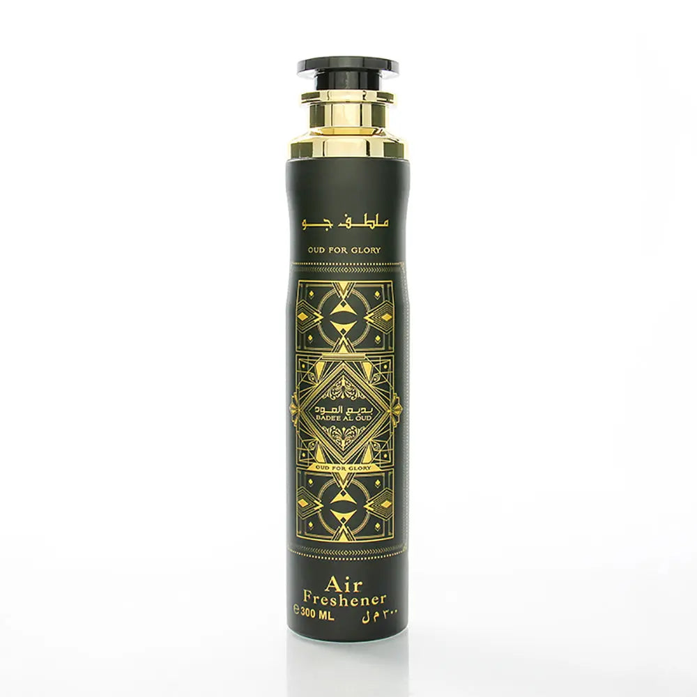 Badee Al Oud air freshener with black and gold design