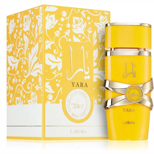 Yara Tous Lattafa, Lattafa perfumes for women, sweet and tropical fragrance, gourmand Arabic perfume, coconut and vanilla perfume, musk and marshmallow scent, fruity and creamy perfume, long-lasting feminine perfume, best Lattafa perfumes, luxury women’s fragrance.